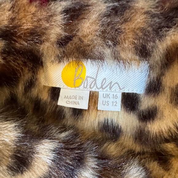 Boden Animal Print Faux Fur Coat - Picture 3 of 9